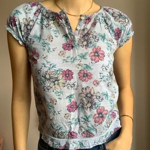 H&M Logg Blue Floral Blouse